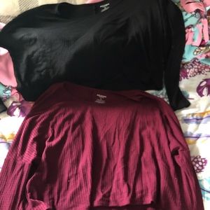 2 XL long sleeve crop tops
